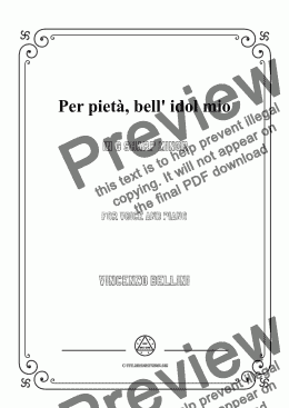 page one of Bellini-Per pietà,bell' idol mio in g sharp minor,for voice and piano