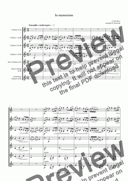 page one of Parry - In memoriam for Clarinet Choir