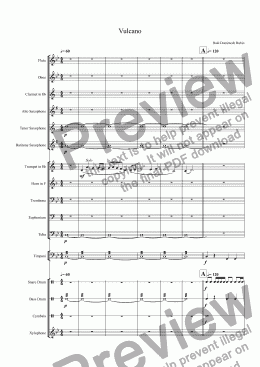 page one of Vulcano for Wind Band
