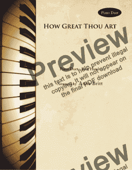page one of How Great Thou Art (piano duet)