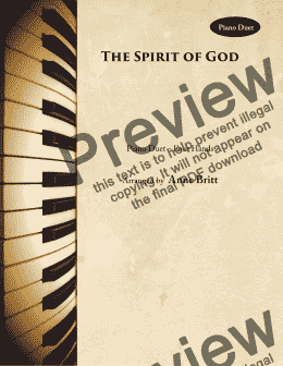 page one of The Spirit of God (piano duet)