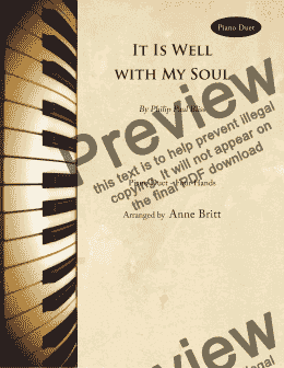 page one of It Is Well with My Soul (piano duet)
