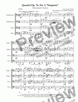 page one of Emperor Quartet, Op. 76, No. 3