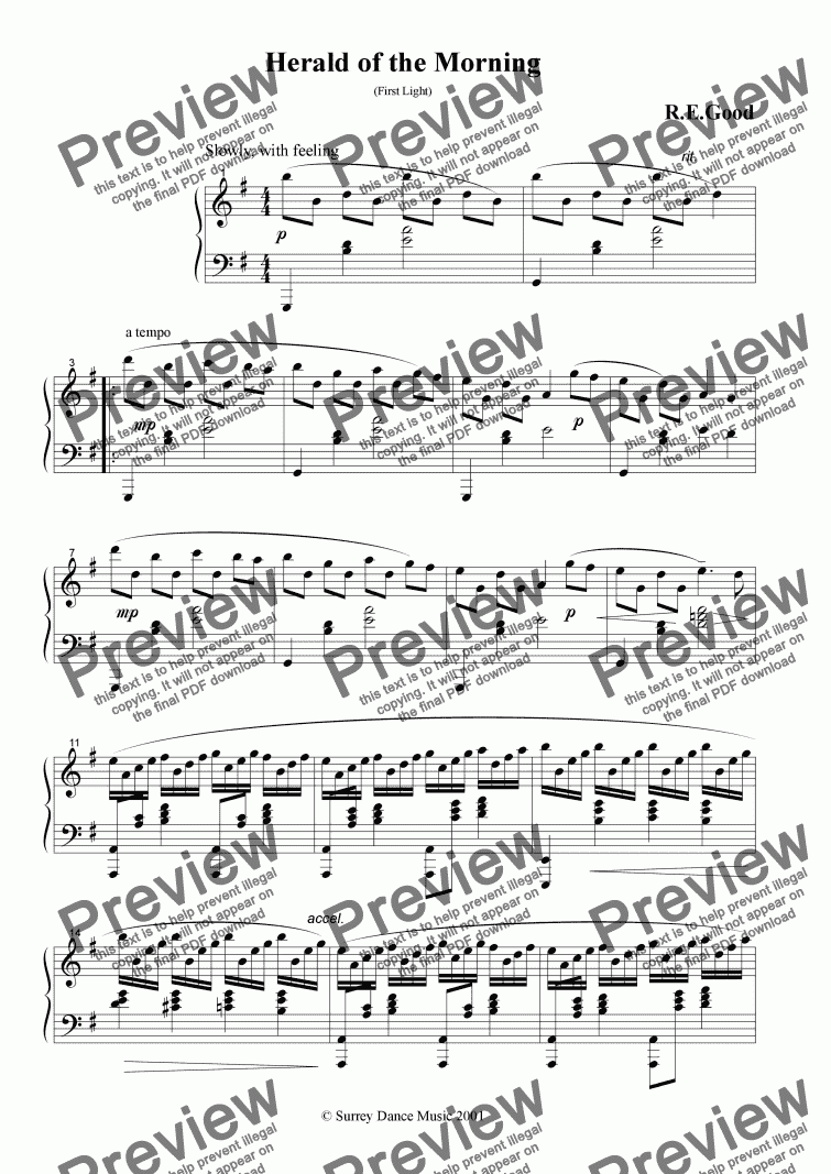 page one of Herald Of The Morning (ballet piano)