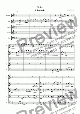 page one of Suite for 5 recorders