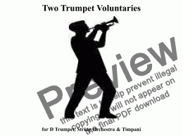 page one of Two Voluntaries for Solo Trumpet & String Orchestra (Professional Version)