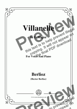 page one of Berlioz-Villanelle in G Major,for voice and piano
