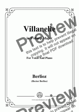 page one of Berlioz-Villanelle in F sharp Major,for voice and piano