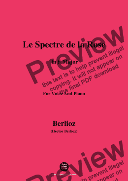 page one of Berlioz-Le Spectre de la Rose in F Major,for voice and piano