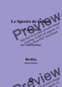 page one of Berlioz-Le Spectre de la Rose in F sharp Major,for voice and piano