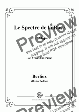 page one of Berlioz-Le Spectre de la Rose in C Major,for voice and piano
