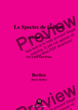 page one of Berlioz-Le Spectre de la Rose in B flat Major,for voice and piano