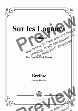 page one of Berlioz-Sur les Lagunes in b minor,for voice and piano