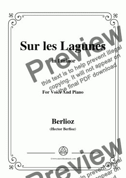 page one of Berlioz-Sur les Lagunes in f minor - Full and Part