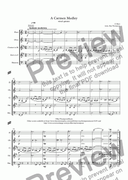 page one of Bizet: A Carmen Medley - wind quintet