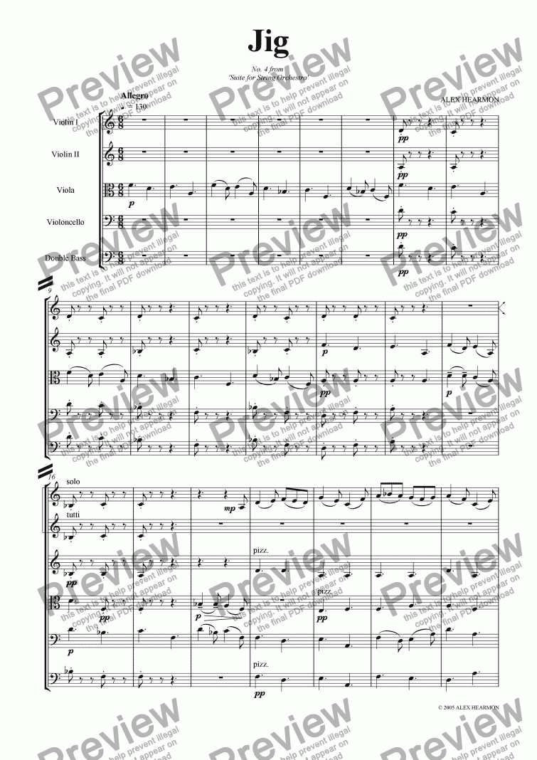 page one of Suite for String Orchestra - 4 (Jig)