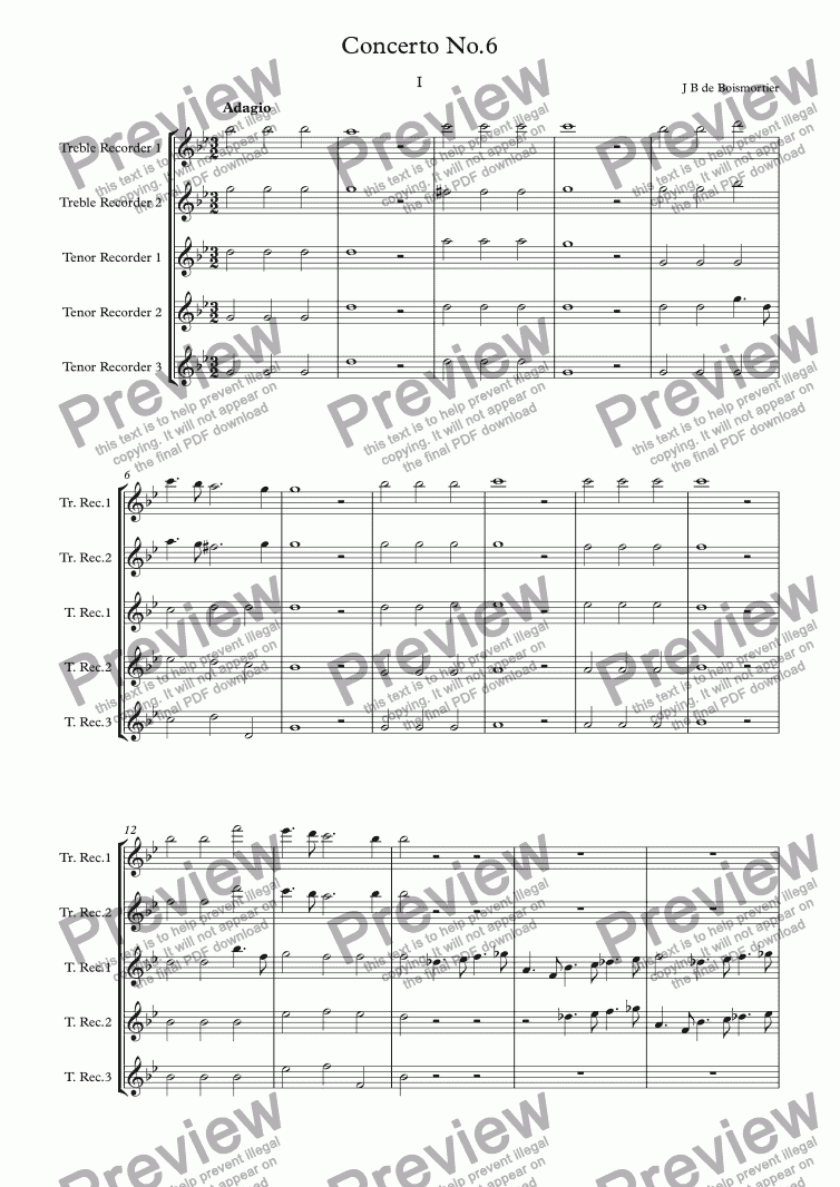page one of Concerto No.6