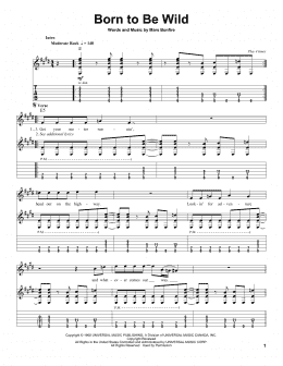 page one of Born To Be Wild (Guitar Tab (Single Guitar))