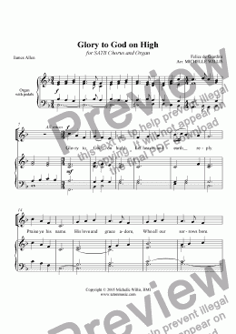 page one of Glory to God on High (SATB)