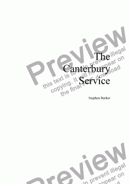 page one of The Canterbury Service