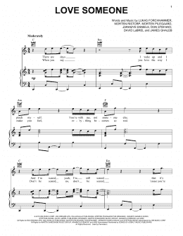 page one of Love Someone (Piano, Vocal & Guitar Chords (Right-Hand Melody))