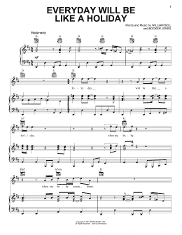 page one of Everyday Will Be Like A Holiday (Piano, Vocal & Guitar Chords (Right-Hand Melody))