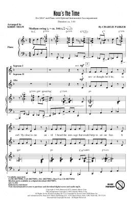 page one of Now's The Time (arr. Kirby Shaw) (SSA Choir)