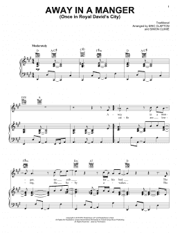 page one of Away In A Manger (Once In Royal David's City) (Piano, Vocal & Guitar Chords (Right-Hand Melody))
