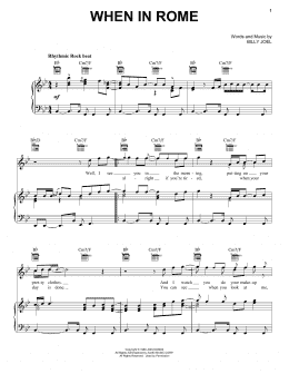 page one of When In Rome (Piano, Vocal & Guitar Chords (Right-Hand Melody))
