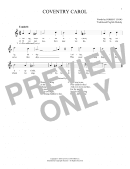 page one of Coventry Carol (Ocarina)