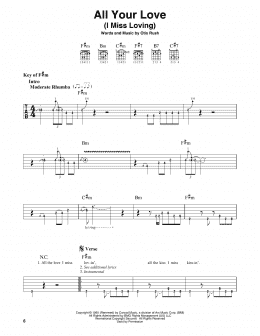 page one of All Your Love (I Miss Loving) (Guitar Lead Sheet)