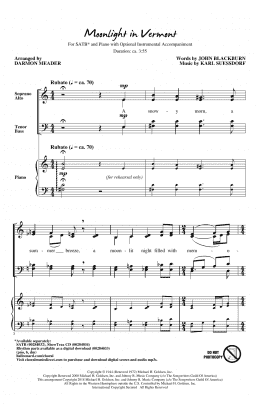 page one of Moonlight in Vermont (arr. Darmon Meader) (SATB Choir)