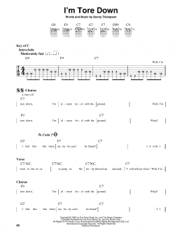 page one of I'm Tore Down (Guitar Lead Sheet)