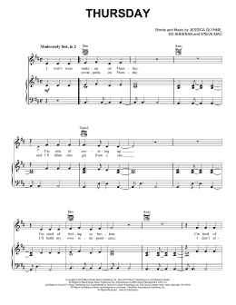 page one of Thursday (Piano, Vocal & Guitar Chords (Right-Hand Melody))