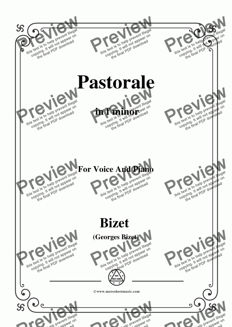 page one of Bizet-Pastorale in f minor,for voice and piano