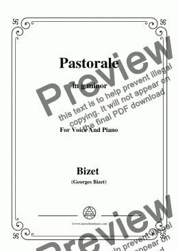 page one of Bizet-Pastorale in g minor,for voice and piano