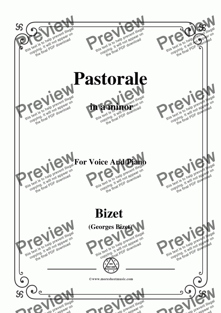page one of Bizet-Pastorale in a minor,for voice and piano