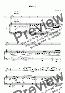page one of Feisty - Alto Sax & Piano