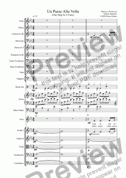 page one of Un Passo Alla Volta (One Step At A Time) for Tenor and Orchestra