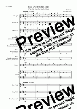 page one of This Old Muffin Man for school band
