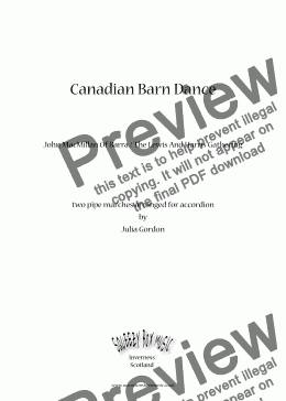 page one of Canadian Barn Dance (John MacMillan Of Barra / The Lewis And Harris Gathering)