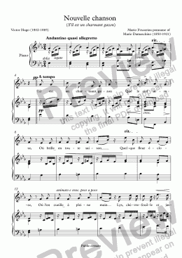 page one of Nouvelle chanson  (Mario Foscarina / Victor Hugo)