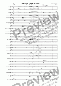 page one of Unto Us A Boy Is Born - Concert Band/Orchestra -