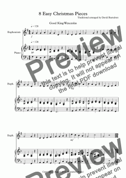 page one of 8 Easy Christmas Pieces for Euphonium and Piano