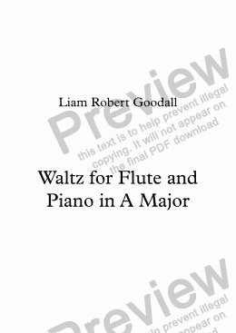 page one of Waltz for Flute and Piano in A Major