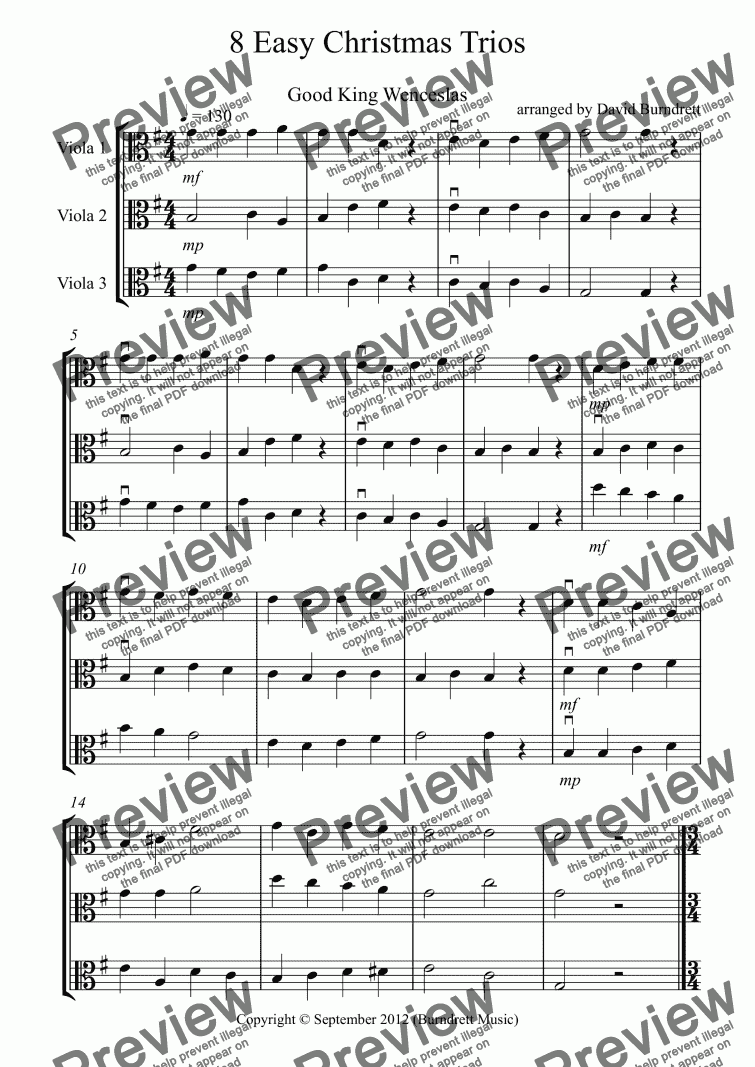 page one of 8 Easy Christmas Trios for Viola