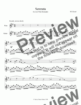 page one of Serenata for Flute and Guitar