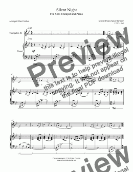 page one of Trumpet - Silent Night