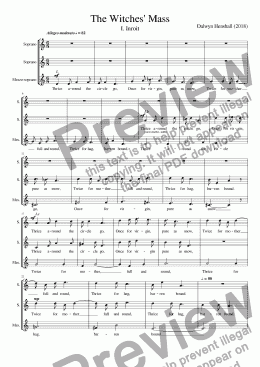 page one of The Witches' Mass I - Introit: Thrice Round the Circle Go