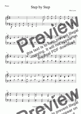 page one of Easy Piano - Step by Step